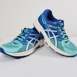 ASICS Shoes Women's 7 Blue Teal GEL-CONTEND 3 Low Top Lace Up Running Sneakers